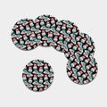 Hipster Frog Pattern Print Leather Coaster Set