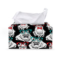 Hipster Frog Pattern Print Leather Tissue Box Cover