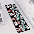 Hipster Frog Pattern Print Long Kitchen Mat