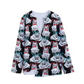Hipster Frog Pattern Print Long Sleeve Short Coat