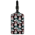 Hipster Frog Pattern Print Luggage Tag