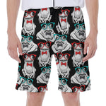 Hipster Frog Pattern Print Men's Beach Shorts