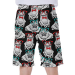 Hipster Frog Pattern Print Men's Beach Shorts