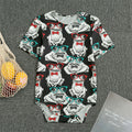 Hipster Frog Pattern Print Men's Bodysuit