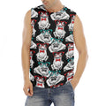 Hipster Frog Pattern Print Men's Fitness Tank Top
