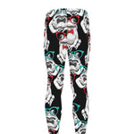 Hipster Frog Pattern Print Men's leggings