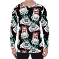 Hipster Frog Pattern Print Men's Long Sleeve T-Shirt