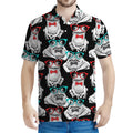 Hipster Frog Pattern Print Men's Polo Shirt