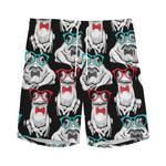 Hipster Frog Pattern Print Men's Sports Shorts