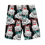Hipster Frog Pattern Print Men's Sports Shorts
