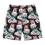 Hipster Frog Pattern Print Men's Swim Trunks