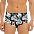 Hipster Frog Pattern Print Men's Triangle Swim Briefs