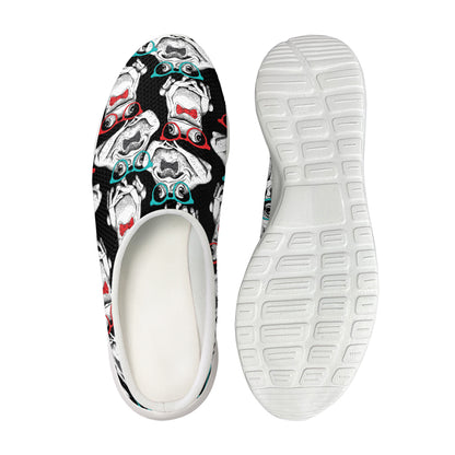 Hipster Frog Pattern Print Mesh Casual Shoes