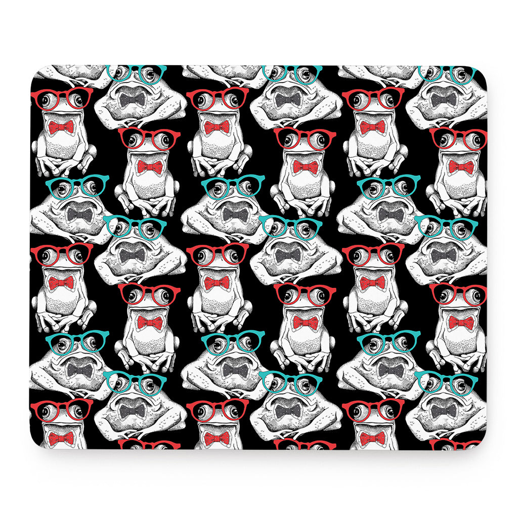 Hipster Frog Pattern Print Mouse Pad