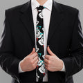 Hipster Frog Pattern Print Necktie