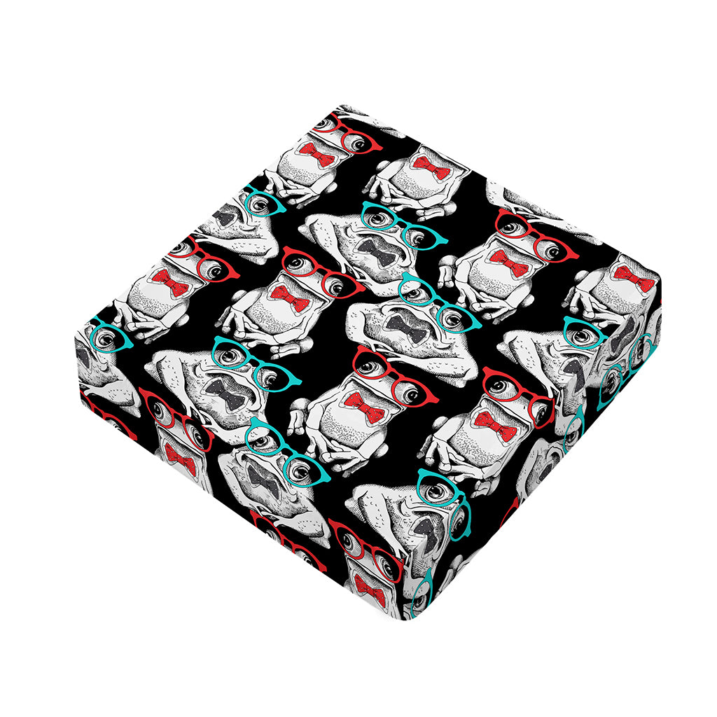 Hipster Frog Pattern Print Outdoor Seat Cushion Cover