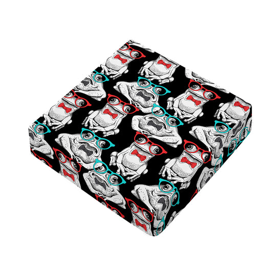 Hipster Frog Pattern Print Outdoor Seat Cushion Cover