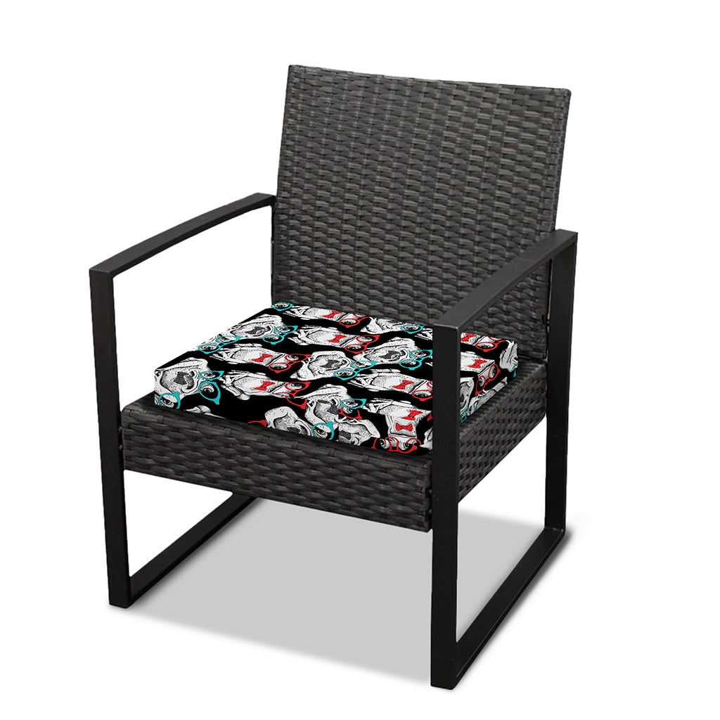 Hipster Frog Pattern Print Outdoor Seat Cushion Cover