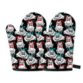 Hipster Frog Pattern Print Oven Mitts