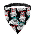 Hipster Frog Pattern Print Over The Collar Dog Bandana