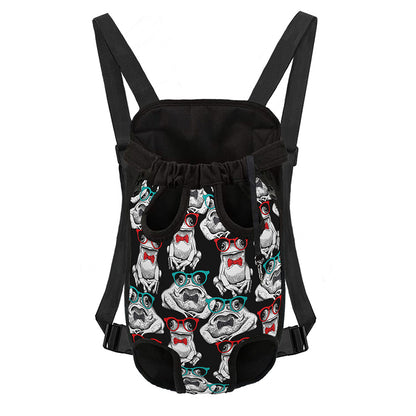 Hipster Frog Pattern Print Pet Carrier Backpack