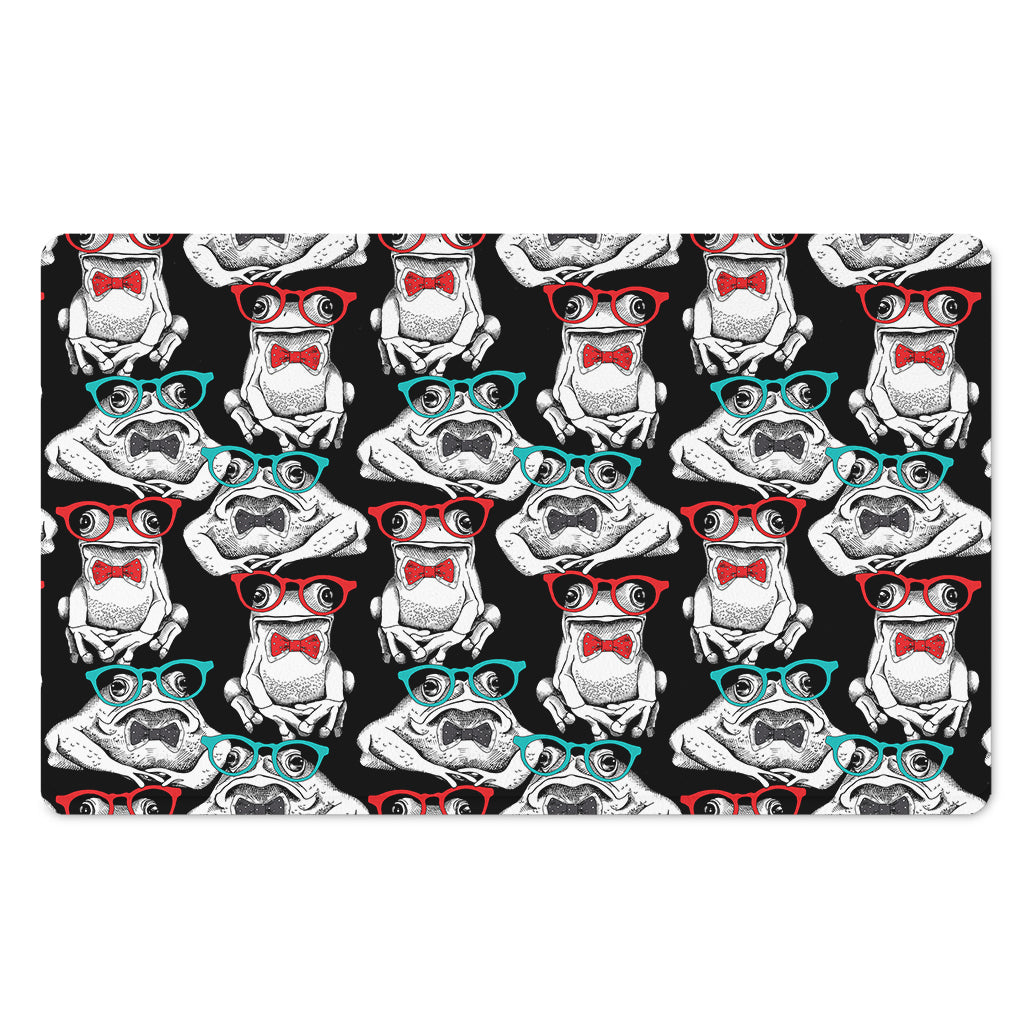 Hipster Frog Pattern Print Polyester Doormat