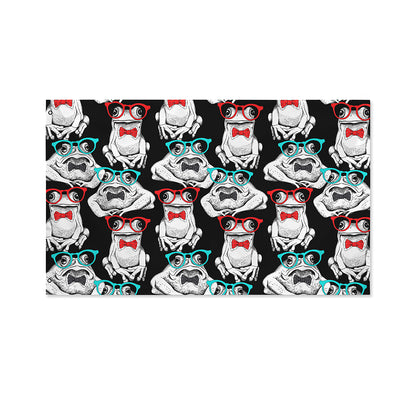 Hipster Frog Pattern Print Polyester Flag