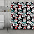 Hipster Frog Pattern Print Polyester Shower Curtain