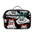 Hipster Frog Pattern Print Portable Lunch Bag