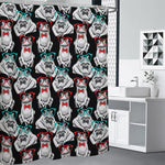 Hipster Frog Pattern Print Premium Shower Curtain