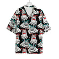 Hipster Frog Pattern Print Rayon Hawaiian Shirt