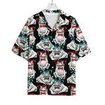 Hipster Frog Pattern Print Rayon Hawaiian Shirt