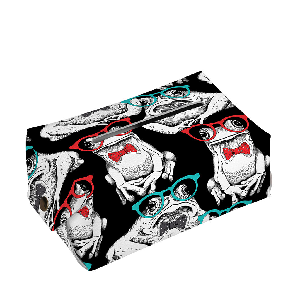 Hipster Frog Pattern Print Rectangle Tissue Box Cover