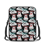 Hipster Frog Pattern Print Rectangular Crossbody Bag