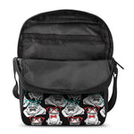 Hipster Frog Pattern Print Rectangular Crossbody Bag