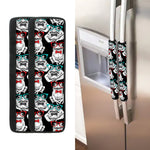 Hipster Frog Pattern Print Refrigerator Handle Covers