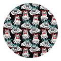 Hipster Frog Pattern Print Round Blanket