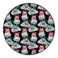 Hipster Frog Pattern Print Round Floor Mat