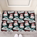 Hipster Frog Pattern Print Rubber Doormat