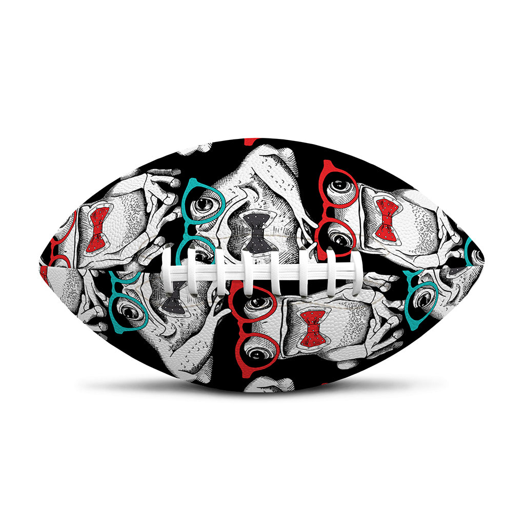 Hipster Frog Pattern Print Rugby Ball