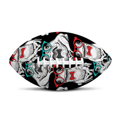 Hipster Frog Pattern Print Rugby Ball