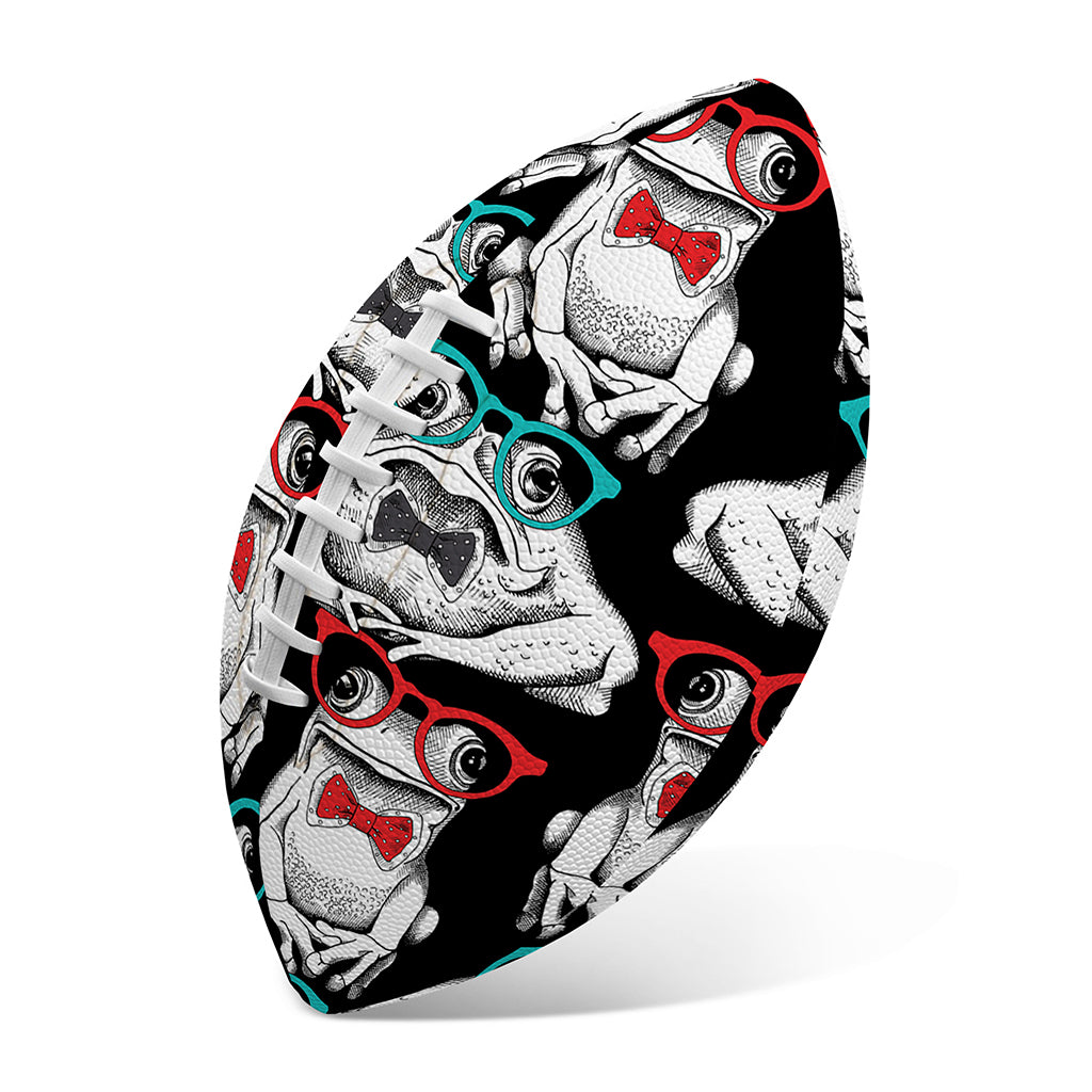 Hipster Frog Pattern Print Rugby Ball