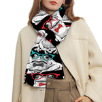 Hipster Frog Pattern Print Scarf