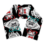 Hipster Frog Pattern Print Scarf