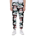 Hipster Frog Pattern Print Joggers