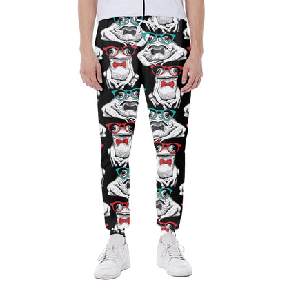Hipster Frog Pattern Print Scuba Joggers