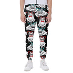 Hipster Frog Pattern Print Scuba Joggers