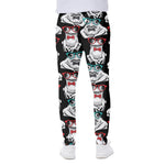Hipster Frog Pattern Print Scuba Joggers
