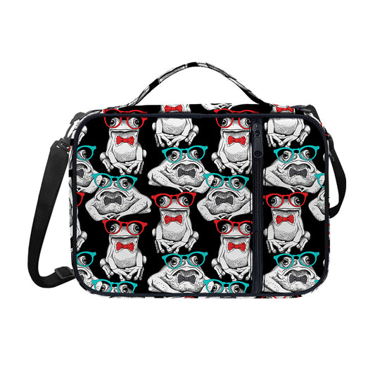Hipster Frog Pattern Print Shoulder Strap Bible Bag