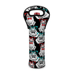 Hipster Frog Pattern Print Single Neoprene Wine Tote